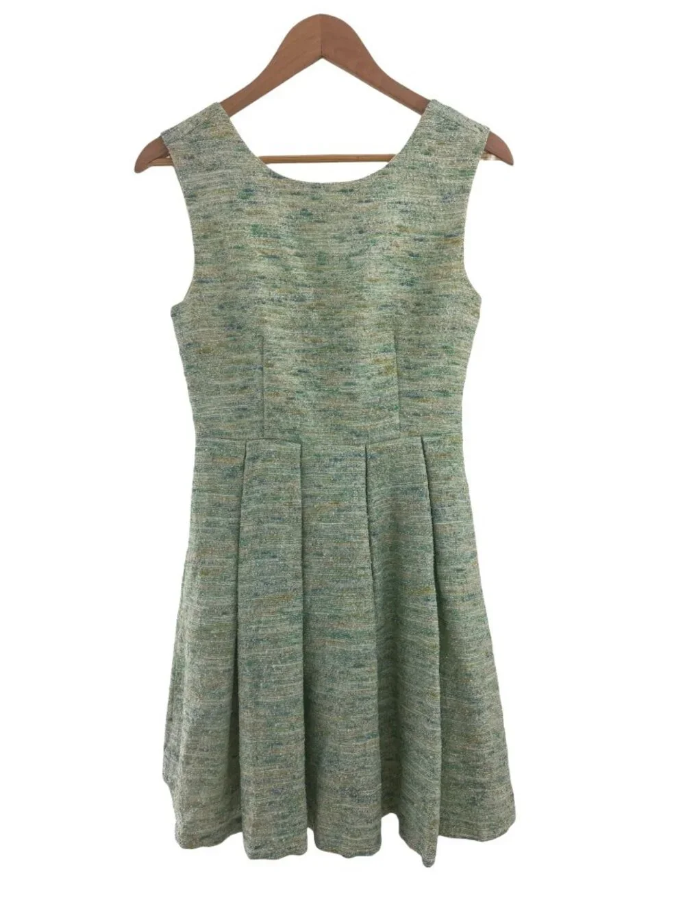 Anthropologie Paper Crown Fit & Flare Shimmer Tweed Sleeveless Dress Size S